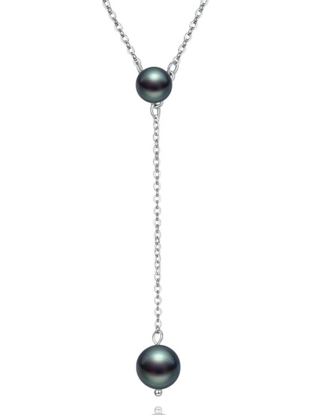 Dainty Long Pearl Necklace for Women - Sterling Silver Simple Fashion Jewelry